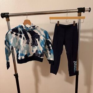 Justice Navy Blue Tie-Dye Hoodie and Leggings Set
